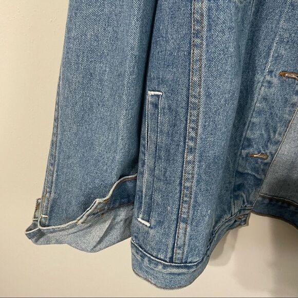 Andrew’s Blues Vintage Pearl Studded Oversized Jean Denim Jacket - Picture 13 of 16